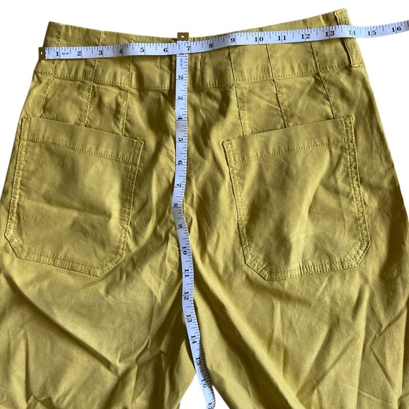 Maeve Linen Blend Crop Wide-Leg Pants Limelight Sz 29 - Picture 6 of 10